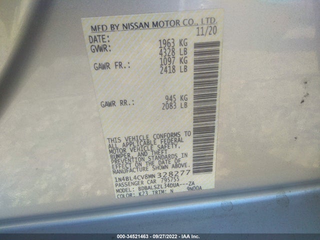 Nissan Altima 2.5 Sr 2021 1N4BL4CV8MN328277 Image 10