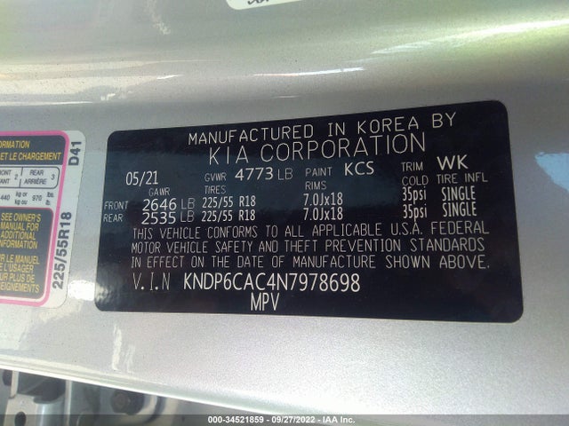 2022 Kia Sportage, VIN: KNDP6CAC4N7978698