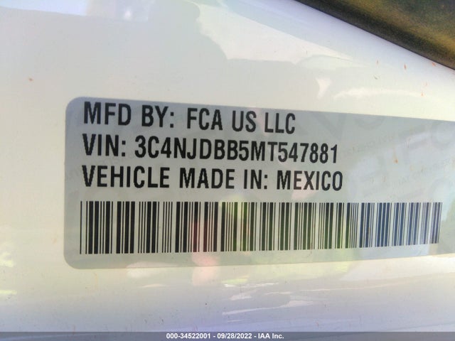 2021 Jeep Compass, VIN: 3C4NJDBB5MT547881