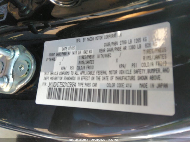 2016 Mazda MX-5 Miata, VIN: JM1NDAD75G0103884