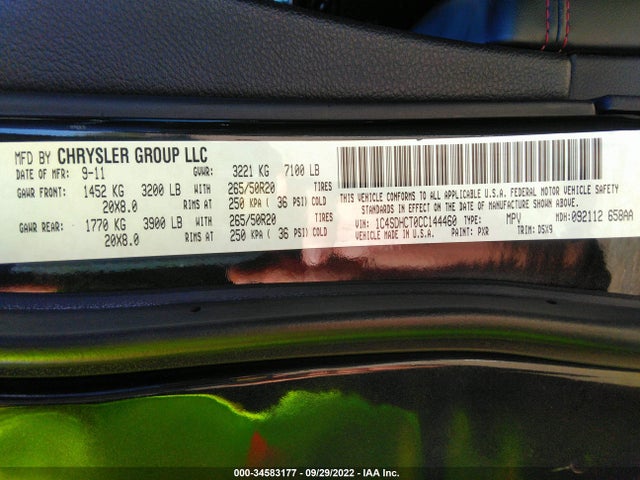 Dodge Durango R/t 2012 1C4SDHCT0CC144460 Image 10