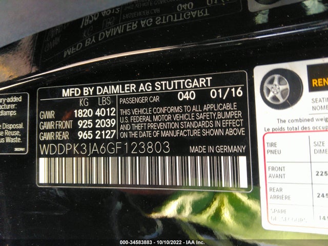 2016 Mercedes-Benz SLK-Class, VIN: WDDPK3JA6GF123803