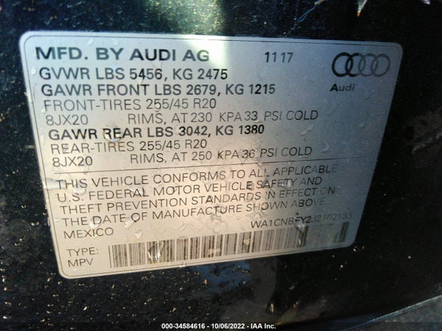 WA1CNBFY2J2102133 Audi Q5 Prestige/tech Prestige