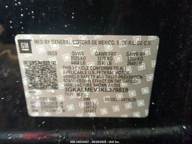 3GKALMEV3KL379819 GMC Terrain Sle