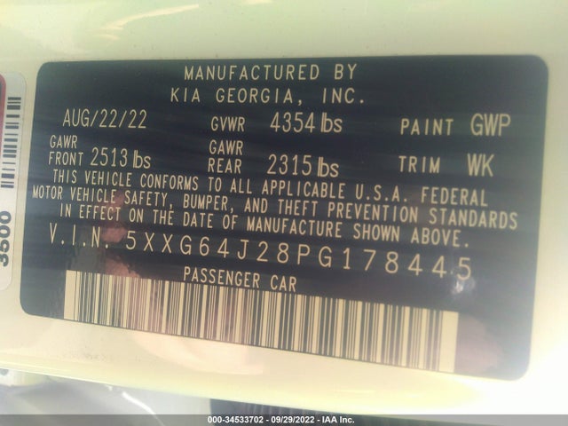 KIA K5 2023 5XXG64J28PG178445 Image 11
