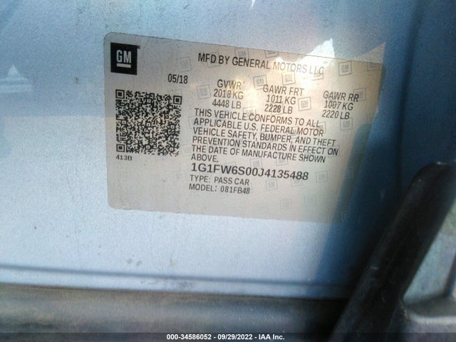 2018 Chevrolet Bolt EV, VIN: 1G1FW6S00J4135488