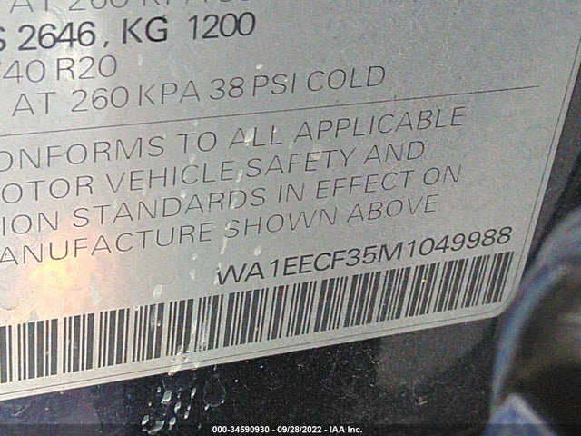 WA1EECF35M1049988 Audi Q3 S Line Premium Plus