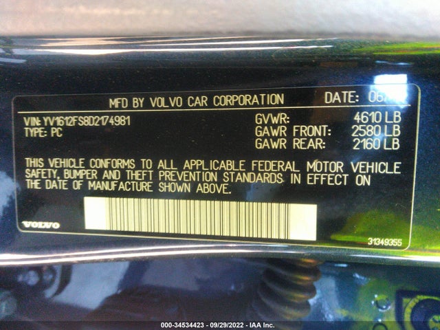Volvo S60 2013 YV1612FS8D2174981 Image 10