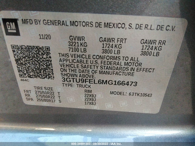 GMC Sierra 1500 Denali 2021 3GTU9FEL6MG166473 Image 9
