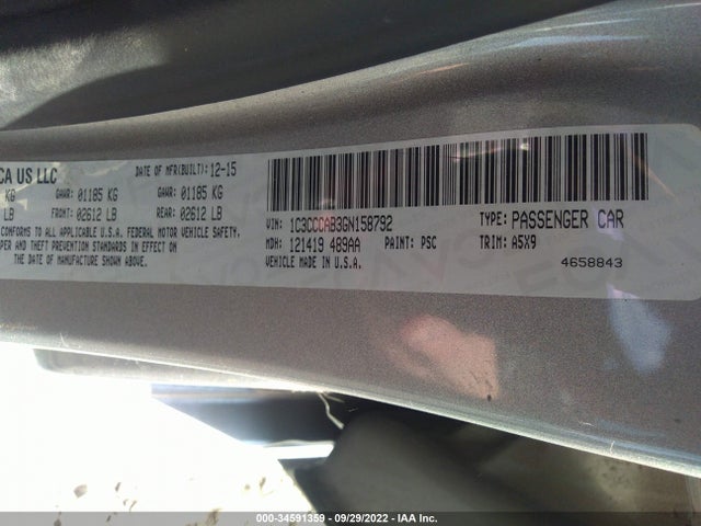 Chrysler 200 Limited 2016 1C3CCCAB3GN158792 Image 9