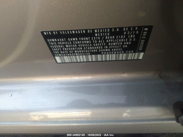 2015 Volkswagen Golf, VIN: 3VWCA7AU3FM503139