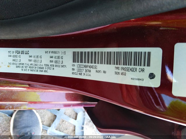 2015 Chrysler 200, VIN: 1C3CCCAB0FN646161