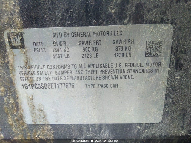 Chevrolet Cruze 1lt 2014 1G1PC5SB6E7177676 Image 14