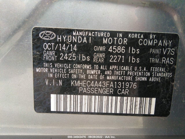 2015 Hyundai Sonata, VIN: KMHEC4A43FA131976