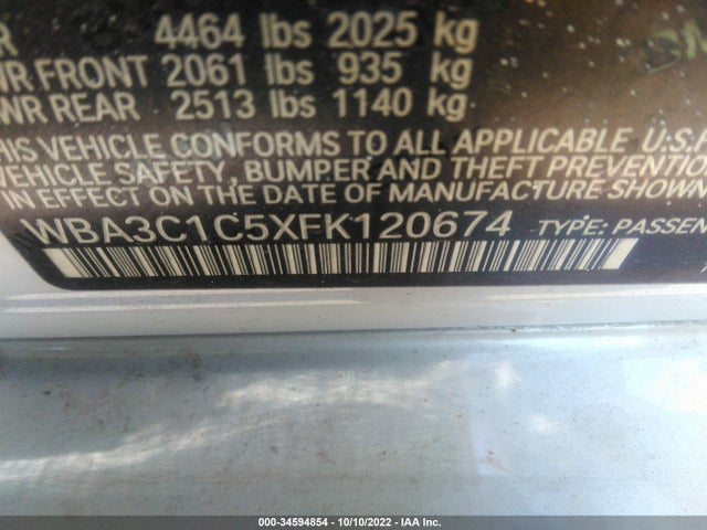 2015 BMW 3 Series, VIN: WBA3C1C5XFK120674
