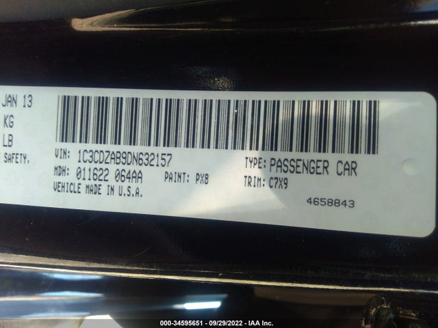 Dodge AVENGER SE 2013 1C3CDZAB9DN632157 Image 11