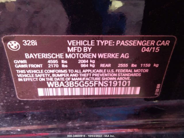 WBA3B5G55FNS19101 BMW 3 Series 328i Xdrive