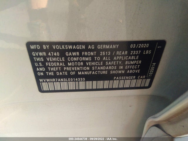 2020 Volkswagen Arteon, VIN: WVWHR7AN3LE014333