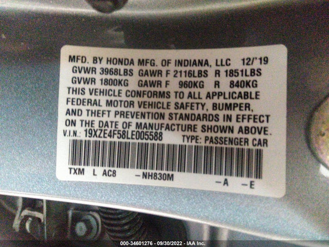 2020 Honda Insight, VIN: 19XZE4F58LE005588