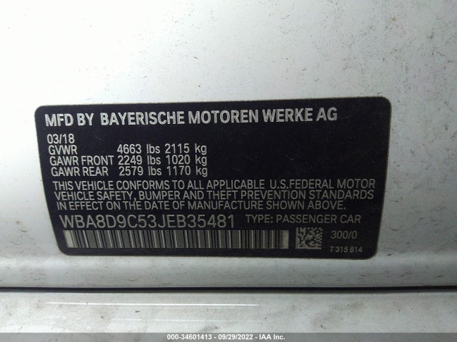 BMW 3 Series 330i Xdrive 2018 WBA8D9C53JEB35481 Image 9