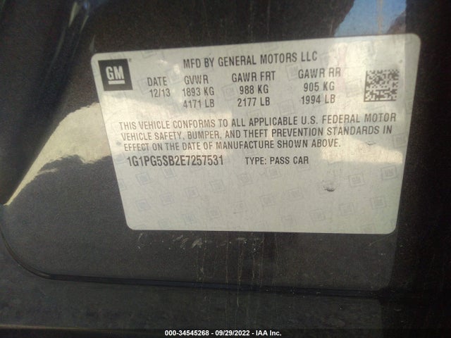 Chevrolet CRUZE LTZ 2014 1G1PG5SB2E7257531 Image 9