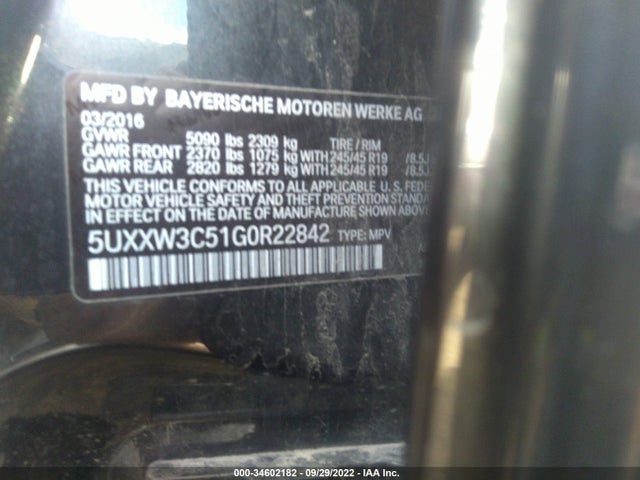 2016 BMW X4, VIN: 5UXXW3C51G0R22842