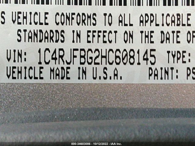 1C4RJFBG2HC608145 Jeep Grand Cherokee Limited