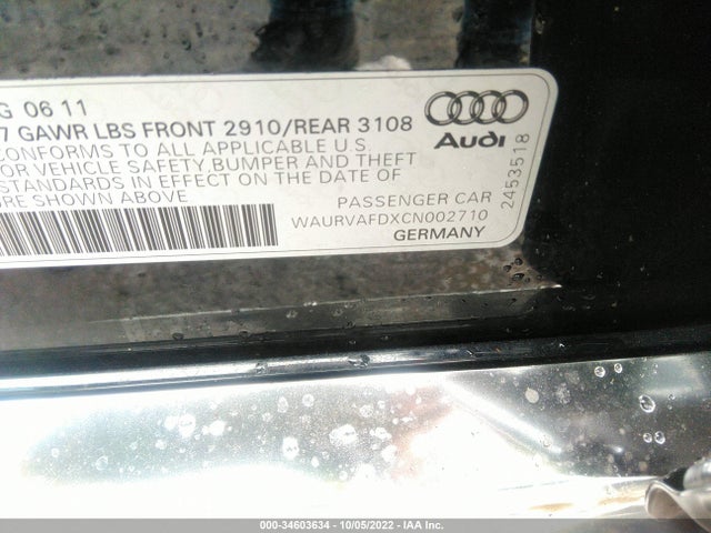 Audi A8 L 2012 WAURVAFDXCN002710 Image 10