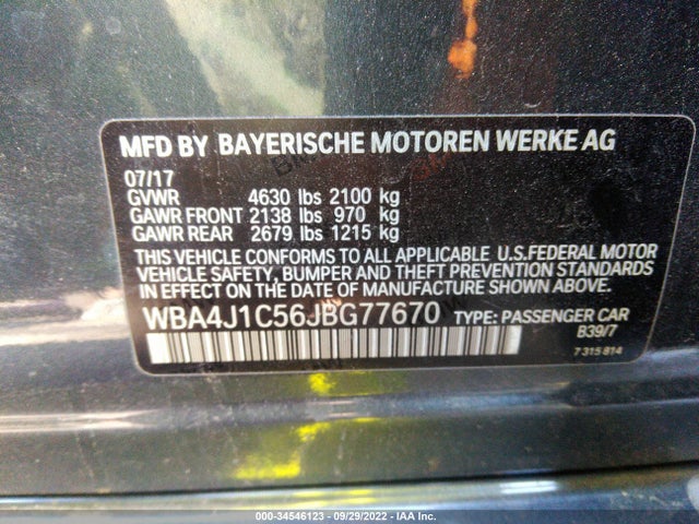 2018 BMW 4 Series, VIN: WBA4J1C56JBG77670
