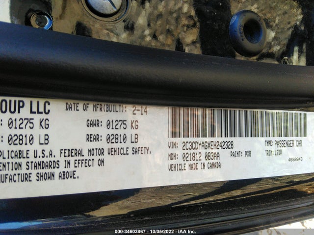 Dodge Challenger Sxt 2014 2C3CDYAGXEH242328 Image 9
