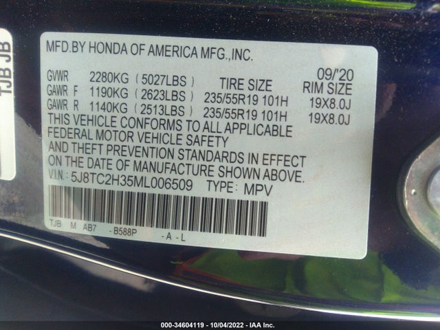 Acura RDX 2021 5J8TC2H35ML006509 Image 9