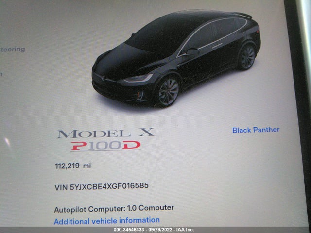2016 Tesla Model X, VIN: 5YJXCBE4XGF016585