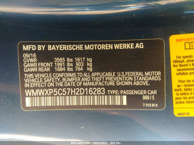 2017 Mini Hardtop, VIN: WMWXP5C57H2D16283