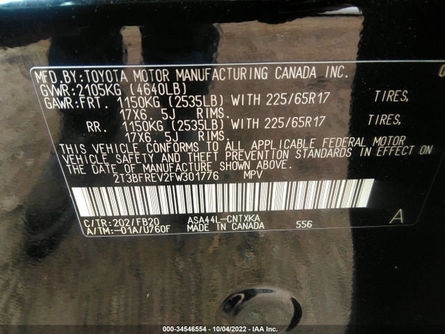 Toyota RAV4 2015 2T3BFREV2FW301776 Image 9