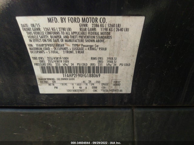 2015 Ford Taurus, VIN: 1FAHP2F90FG188069