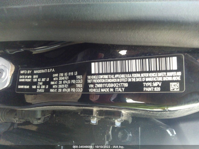 ZN661YUS9HX217789 Maserati Levante