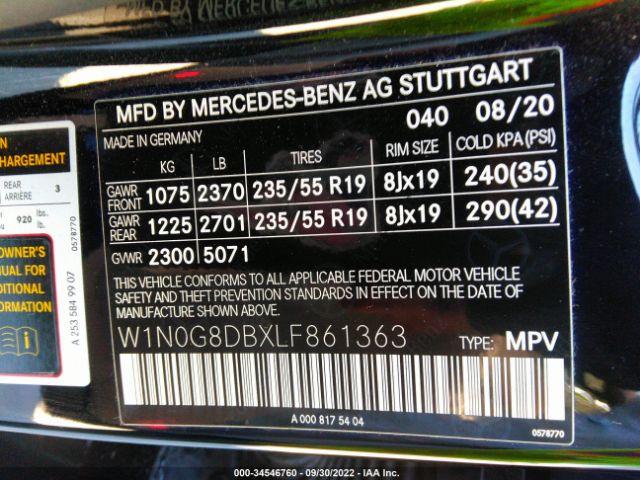 W1N0G8DBXLF861363 Mercedes-Benz Glc Glc 300