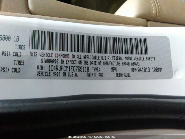 2015 Jeep Grand Cherokee, VIN: 1C4RJFCM1FC769118