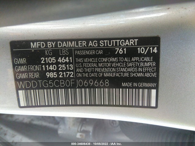 2015 Mercedes-Benz GLA-Class, VIN: WDDTG5CB0FJ069668