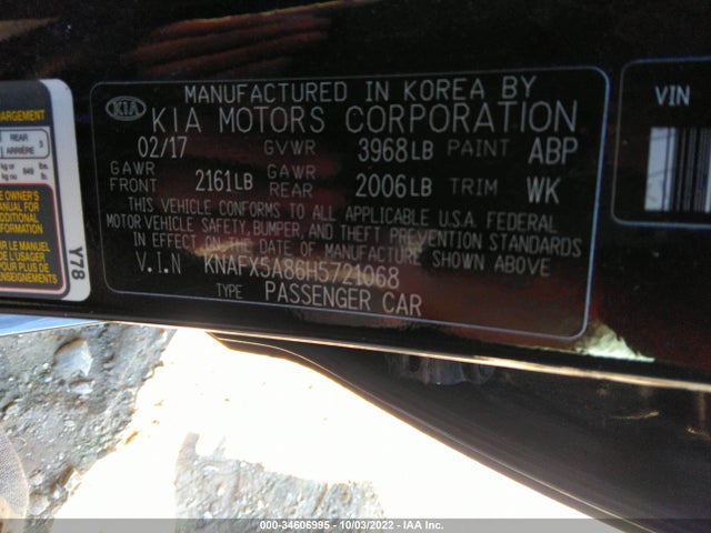 2017 Kia Forte, VIN: KNAFX5A86H5721068