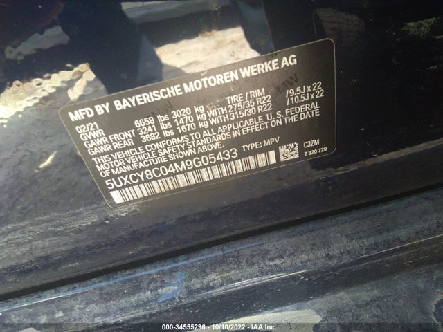 BMW X6 M50i 2021 5UXCY8C04M9G05433 Image 9