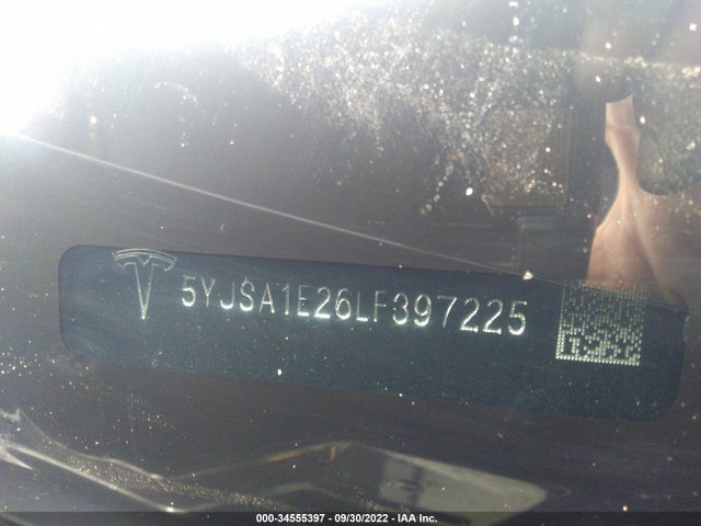 2020 Tesla Model S, VIN: 5YJSA1E26LF397225