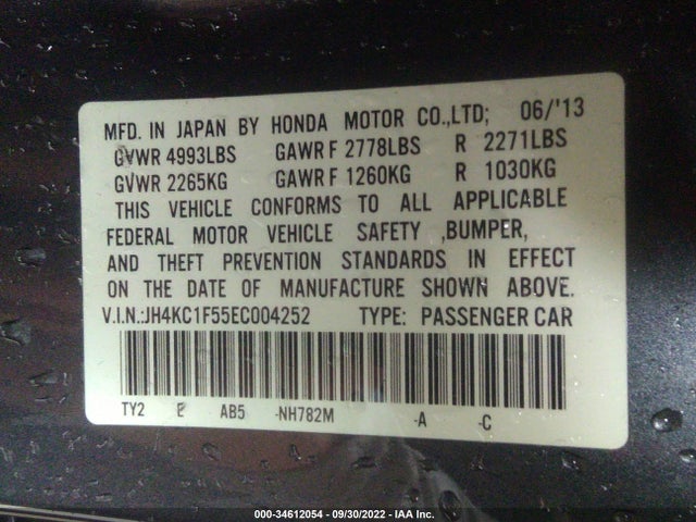 2014 Acura RLX, VIN: JH4KC1F55EC004252