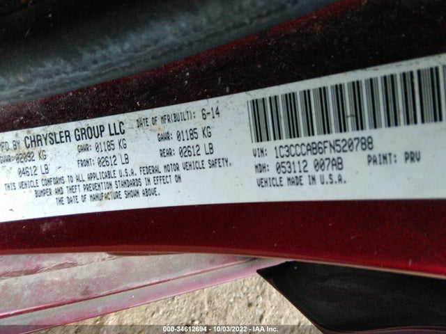 Chrysler 200 Limited 2015 1C3CCCAB6FN520788 Image 9