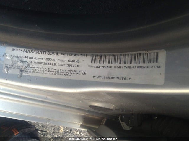 2015 Maserati Ghibli, VIN: ZAM57XSA8F1153661