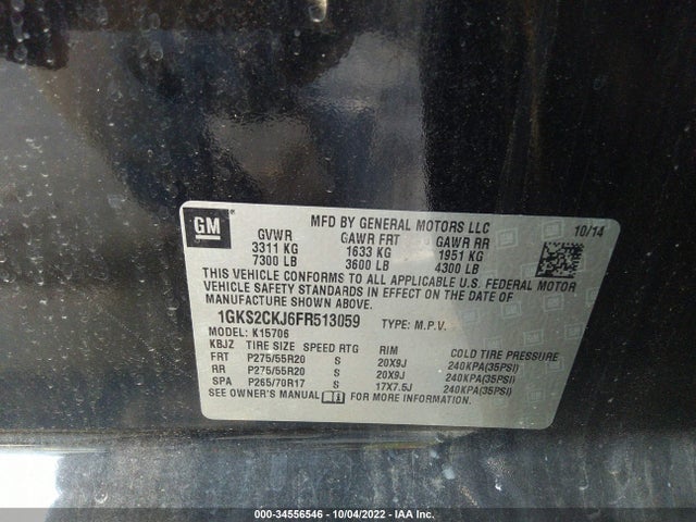 GMC YUKON DENALI 2015 1GKS2CKJ6FR513059 Image 9
