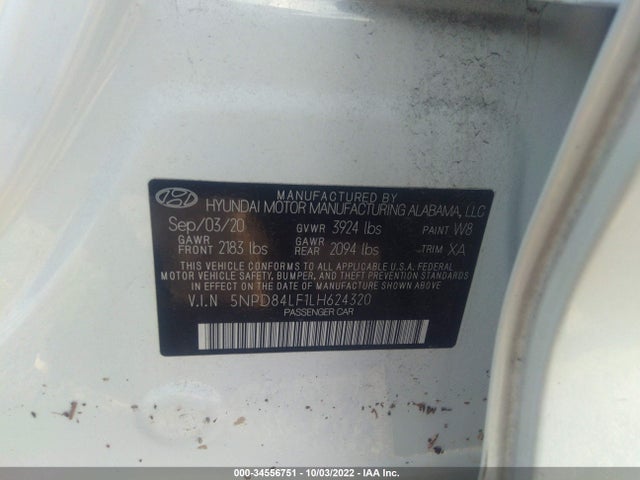 2020 Hyundai Elantra, VIN: 5NPD84LF1LH624320
