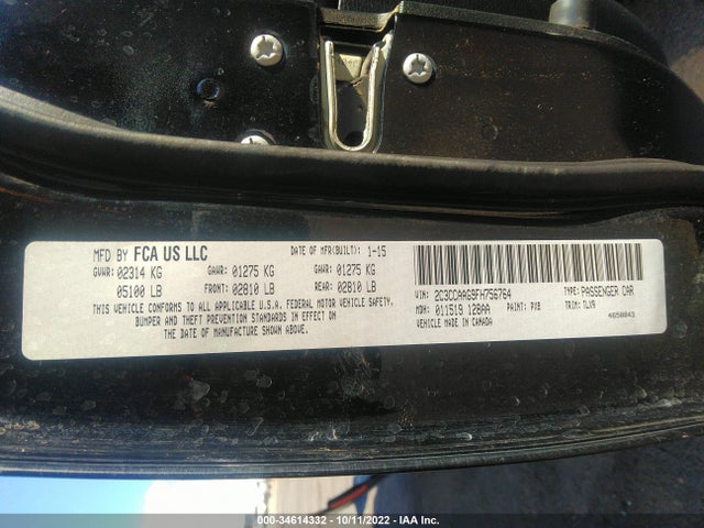 Chrysler 300 Limited 2015 2C3CCAAG9FH756764 Image 9