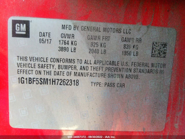 Chevrolet Cruze Premier 2017 1G1BF5SM1H7262318 Image 11