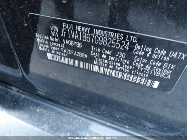 2016 Subaru WRX, VIN: JF1VA1B67G9825524